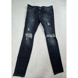 REPRESENT Knee Destroyer Men's Jeans Ripped Distressed Paint Splatter Grunge  34